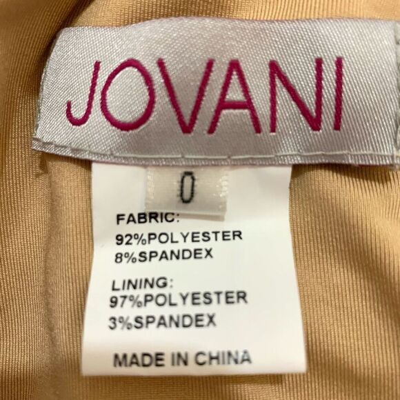 Jovani Blush Pink Embellished Prom Gown Fitted V-Neck Lace Evening Dress 0 - Picture 9 of 10